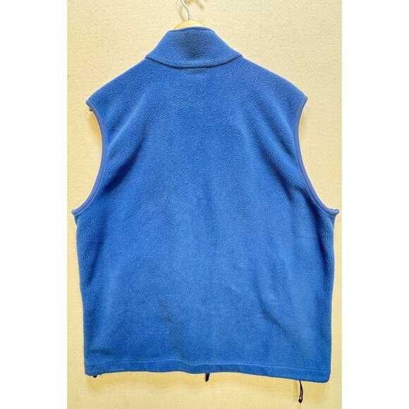Lands' End Men's Fleece Zip-Up Cardigan Vest Supersoft Size L Blue Sleeveless - Picture 2 of 11